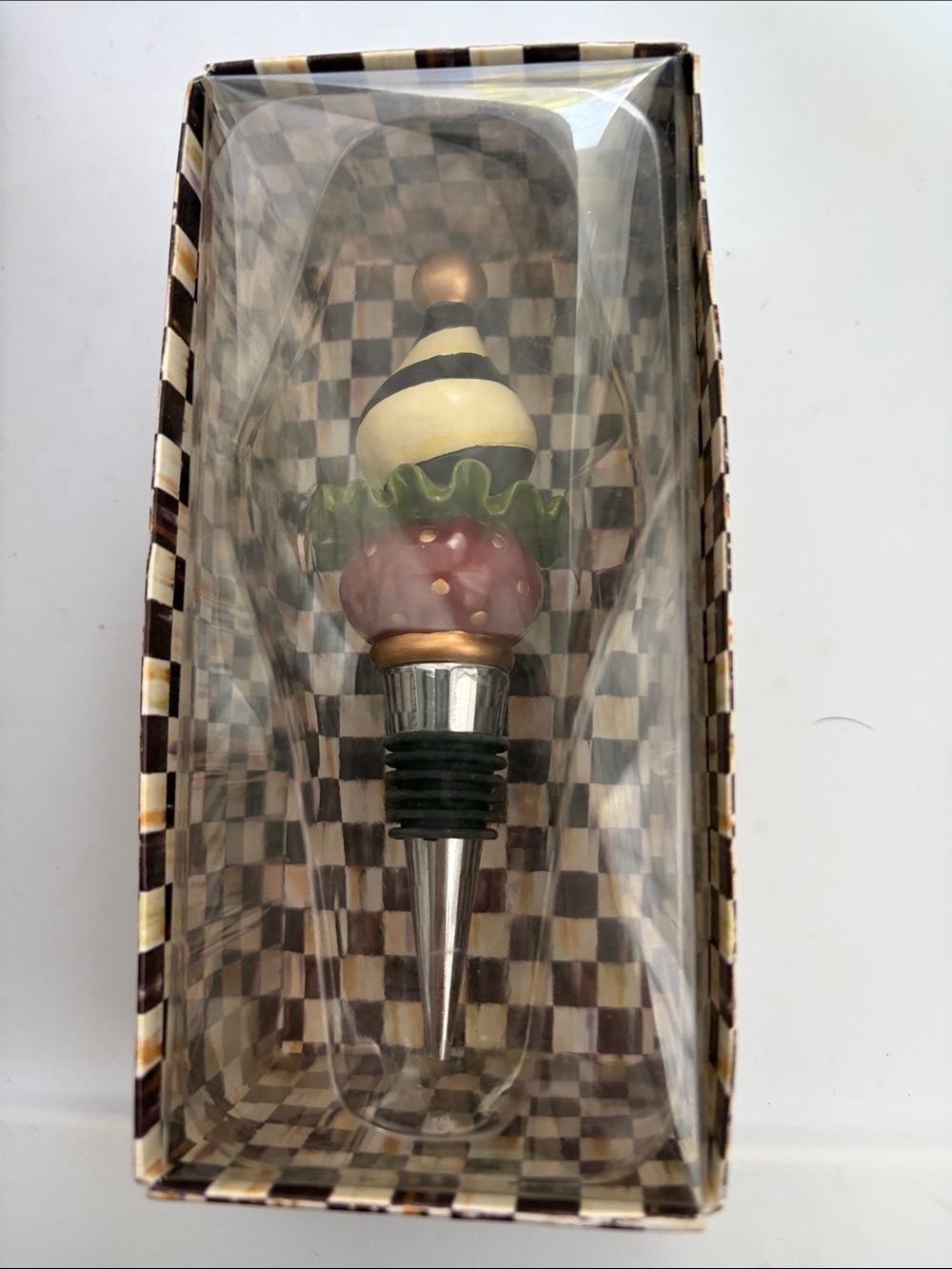 New MacKenzie-Childs Bon Bon bottle stopper - comes with free extra MC box